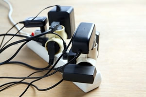 overloaded plug socket board overloaded plug socket board safety hazard